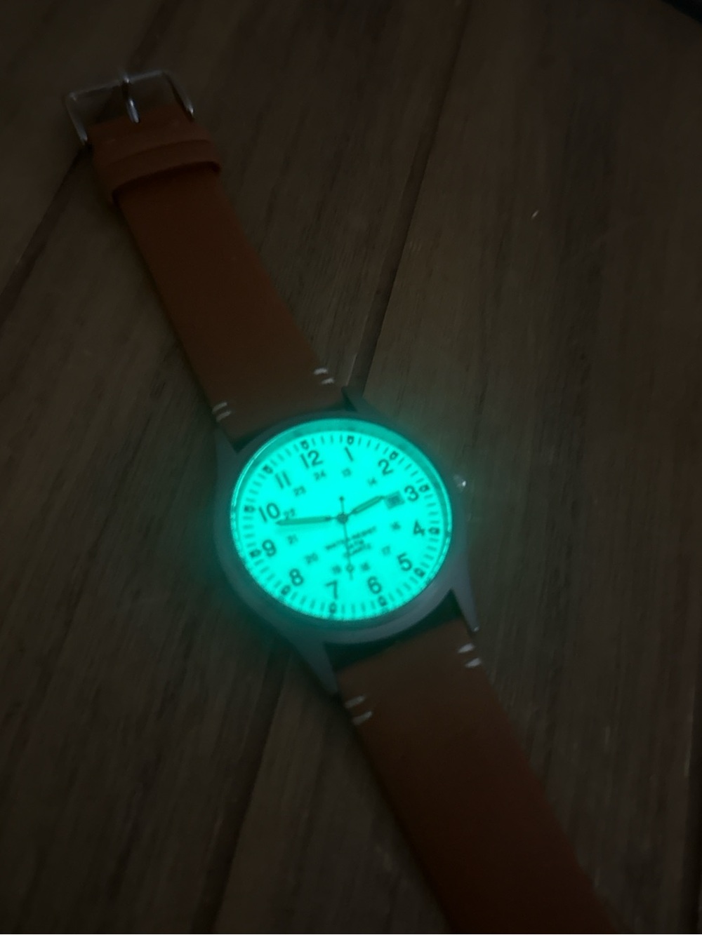 Vintage Military Field Lume Watch with Leather Strap